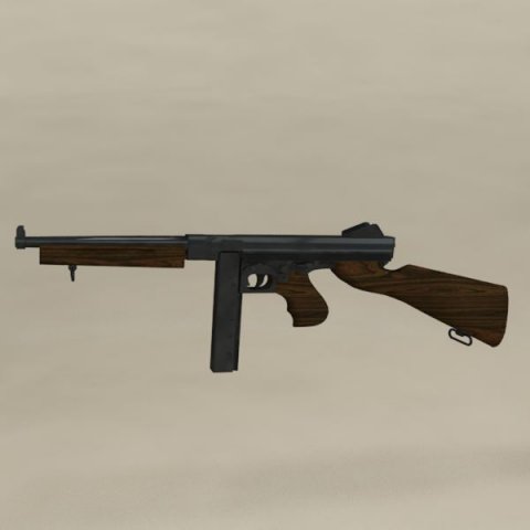 thompson m1a1 Model 3D .c4d .max .obj .3ds .fbx .stl .blend 