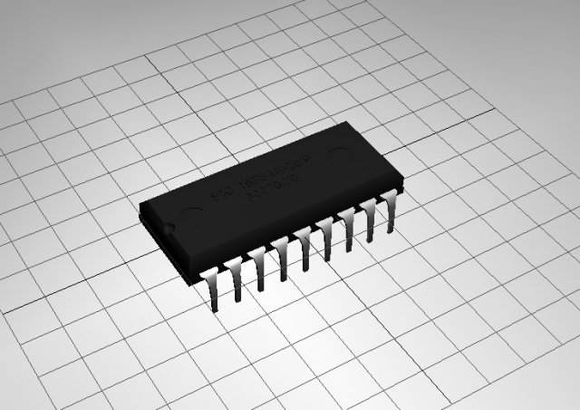 microchip pic16f84  integrated 3D Model .c4d .max .obj .3ds .fbx .stl .blend 