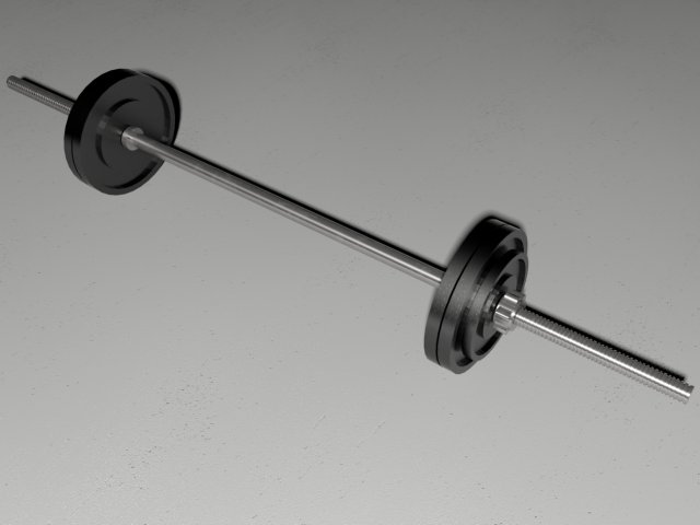 barbell and weights 3D Model .c4d .max .obj .3ds .fbx .stl .blend 