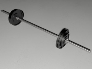 barbell and weights 3D-Modell