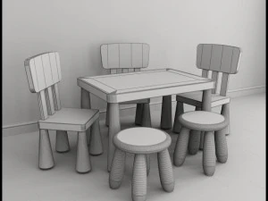 ensemble de meubles ikea mammut pour enfants Modèle 3D
