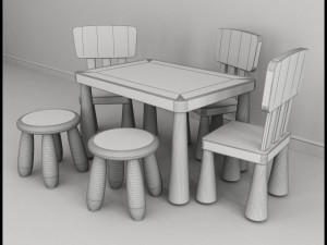 ikea mammut furniture set kids Modelo 3D