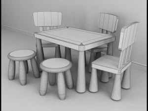 ensemble de meubles ikea mammut pour enfants Modèle 3D