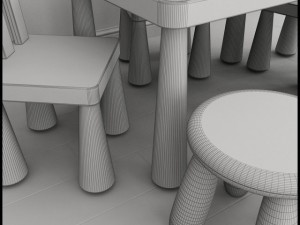 ikea mammut furniture set kids Modelo 3D