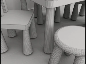 ensemble de meubles ikea mammut pour enfants Modèle 3D