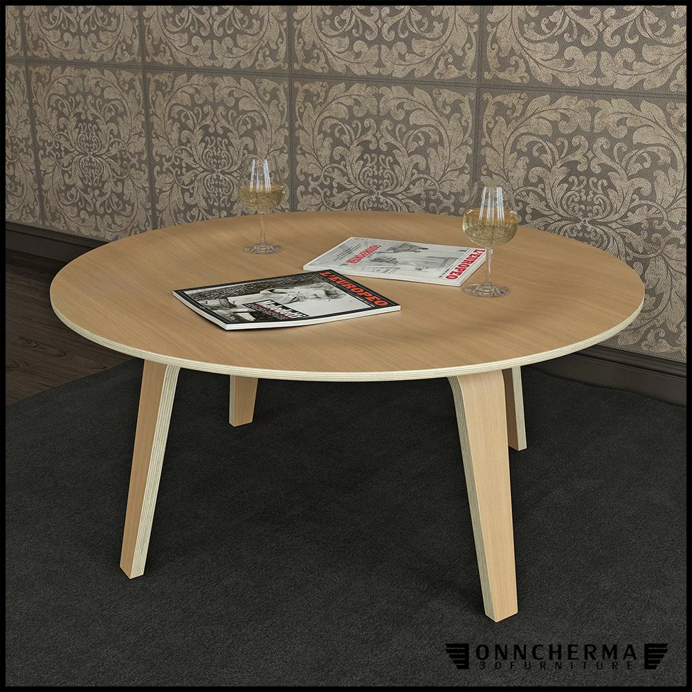 coffee table eames molded plywood 3D Model .c4d .max .obj .3ds .fbx .stl .blend