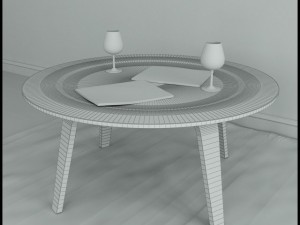 coffee table eames molded plywood Model 3D