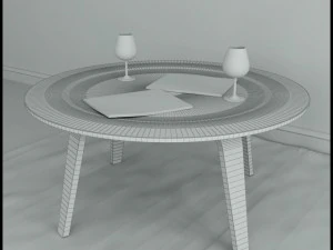 coffee table eames molded plywood 3D Model