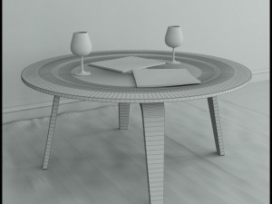 coffee table eames molded plywood Model 3D