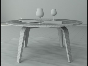 coffee table eames molded plywood Model 3D