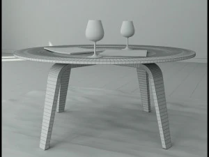 coffee table eames molded plywood 3D Model