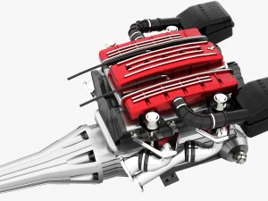 ferrari tipo f116 - f133 v12 engine awd system 3D Model