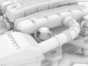 ferrari tipo f116 - f133 v12 engine awd system 3D Model