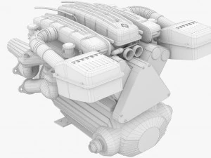 ferrari tipo f116 - f133 v12 engine awd system 3D Model