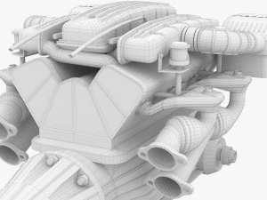 ferrari tipo f116 - f133 v12 engine awd system 3D Model