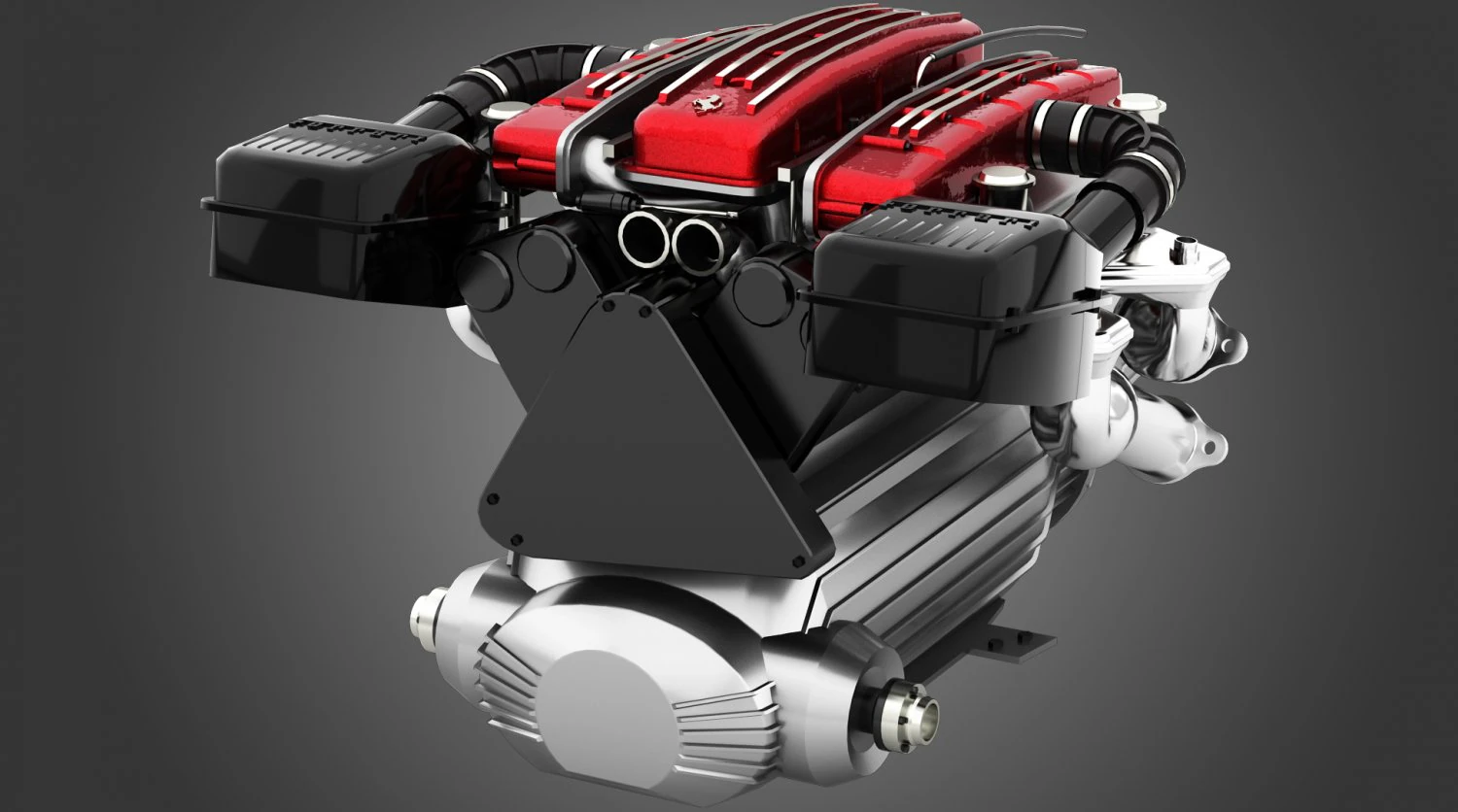 ferrari tipo f116 - f133 v12 engine awd system 3D Model .c4d .max .obj .3ds .fbx .stl .blend