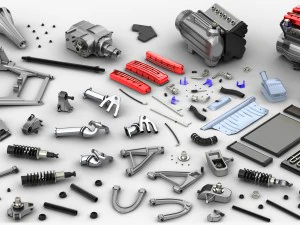 telaio ferrari ff - motore v12 tipo f133e impianto awd - smontato Modello 3D