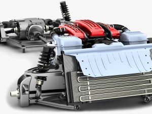 chassis ferrari ff - v12 engine tipo f133e awd system - disassembled 3D Model
