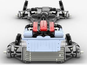 chassis ferrari ff - v12 engine tipo f133e awd system - disassembled 3D Model