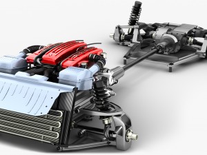chassis ferrari ff - v12 engine tipo f133e awd system - disassembled 3D Model