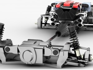 chassis ferrari ff - v12 engine tipo f133e awd system - disassembled 3D Model