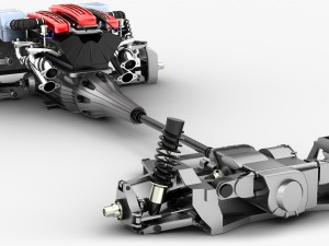 chassis ferrari ff - v12 engine tipo f133e awd system - disassembled 3D Model
