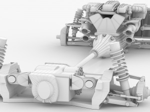chassis ferrari ff - v12 engine tipo f133e awd system - disassembled 3D Model