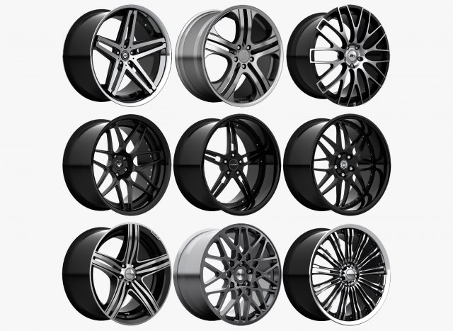 rims - asanti brabus hre lexani vossen vorsteiner wald rotiform 3D Model .c4d .max .obj .3ds .fbx .stl .blend 
