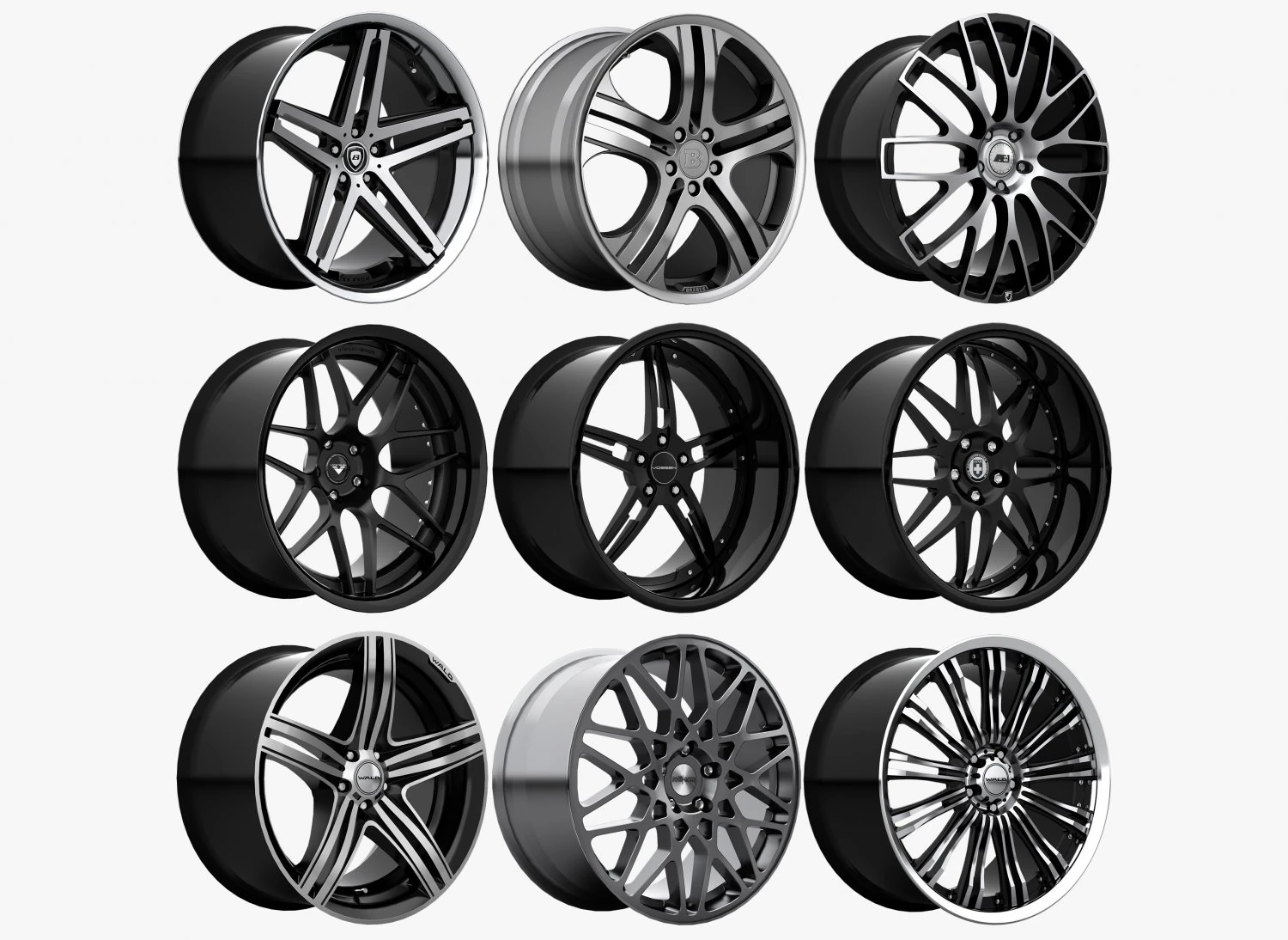 rims - asanti brabus hre lexani vossen vorsteiner wald rotiform 3D Model .c4d .max .obj .3ds .fbx .stl .blend 