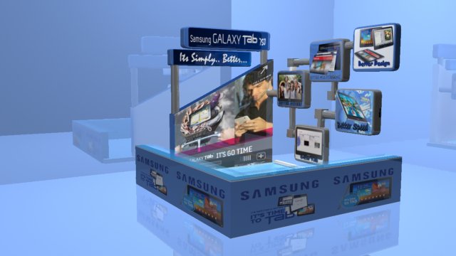 kiosk for exhibitions at mall 3D Model .c4d .max .obj .3ds .fbx .stl .blend 