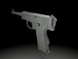 webley and scott automatic pistol cal455 3D Model