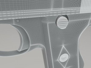 webley and scott automatic pistol cal455 3D Model