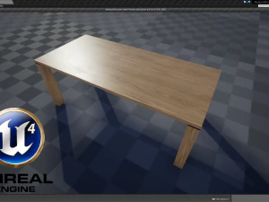 modern dining table 01 3D Model