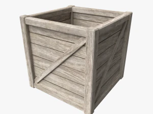 scatola di legno aperta Modello 3D