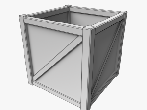 wooden box open 3D 模型