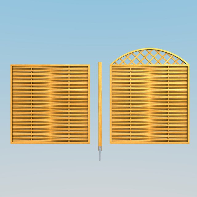 wooden fence modules 1 3D मॉडल .c4d .max .obj .3ds .fbx .stl .blend 