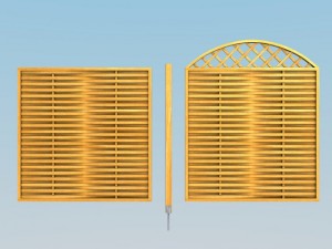 wooden fence modules 1 3D Model