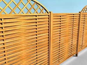 wooden fence modules 1 3D मॉडल