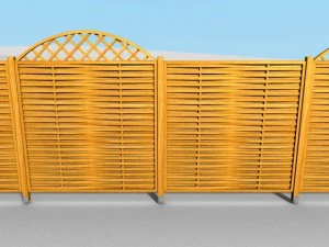 wooden fence modules 1 3D Model