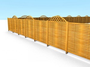 wooden fence modules 1 3D मॉडल