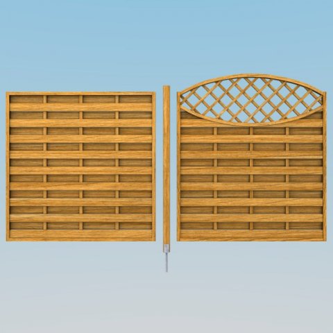 wooden fence modules 2 3D Model .c4d .max .obj .3ds .fbx .stl .blend 