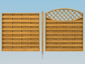 wooden fence modules 2 3D Model
