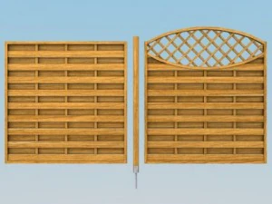 modul pagar kayu 2 Model 3D