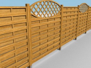 wooden fence modules 2 3D Model