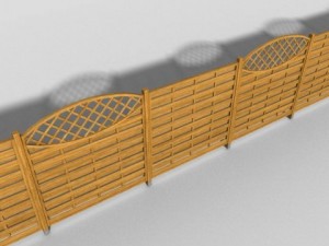 wooden fence modules 2 3D Model