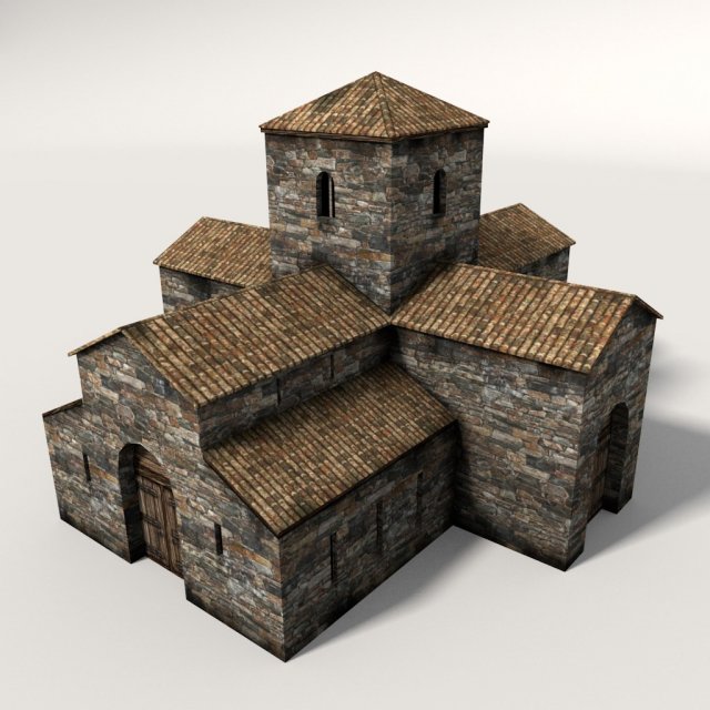 medieval church 3D Model .c4d .max .obj .3ds .fbx .stl .blend 