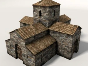 średniowieczny kości&oacute;ł Model 3D