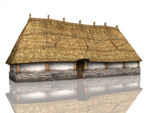 medieval longhouse Modèle 3D