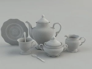 service &agrave; th&eacute; Modèle 3D