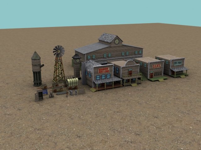 wild west pack Model 3D .c4d .max .obj .3ds .fbx .stl .blend 